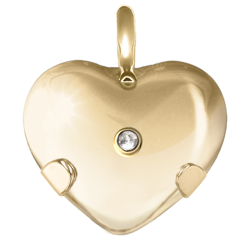 Diamond EMF Protection Necklace - 14k Gold - Level 5 Heart