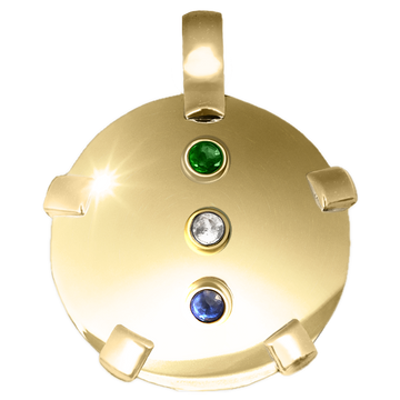 Tri-Gem EMF Protection Necklace  - 14k Gold - Level 5