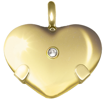 Diamond EMF Protection Necklace - 14k Gold  -  Level 5 Heart
