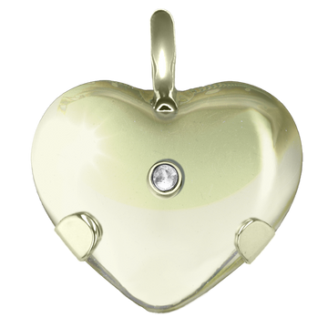 Diamond EMF Protection Necklace - 14k Gold  -  Level 5 Heart