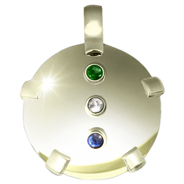 Tri-Gem EMF Protection Necklace  - 14k Gold - Level 5