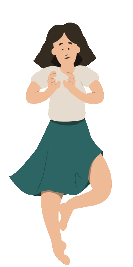 Woman falling down