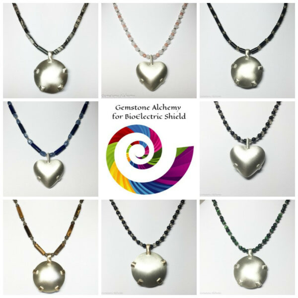 Collage of some of the beaded chains by Gemstone Alchemy