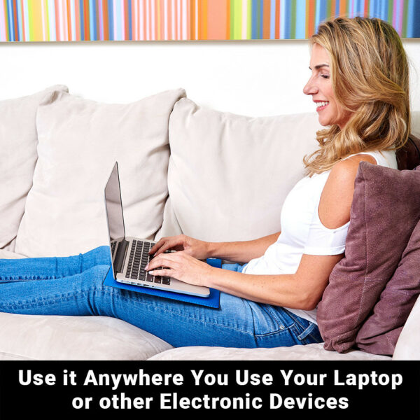 SYB laptop pad provides shielding  from EMF, wifi, etc and can be used anywhere with laptops or other electronic devices.
