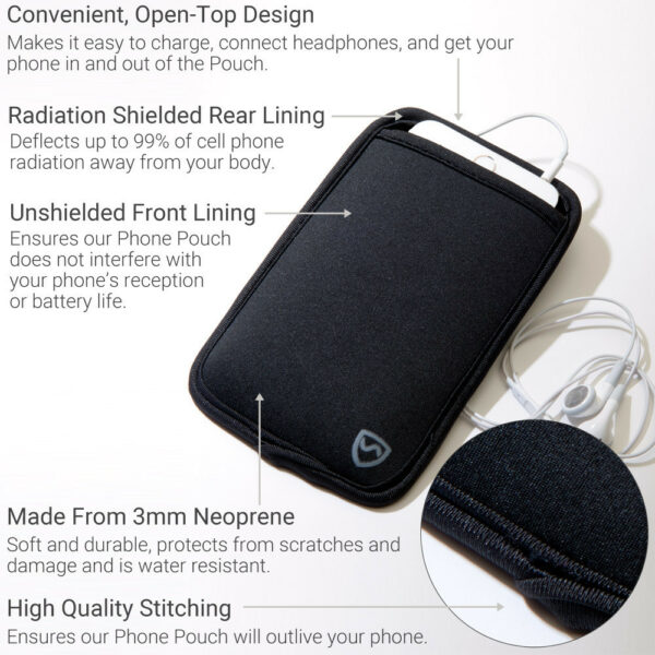 Carry your phone more safely with this SYB cell phone pouch now in colors
YB is the maker of the ORIGINAL EMF Phone Pouch. Don’t trust lower quality competitor knock-offs.

The SYB Phone Pouch is a simple and affordable way to carry your cell phone and reduce your exposure to harmful wireless radiation.

Deflects up to 99% of wireless EMF radiation from your cell phone away from your body.