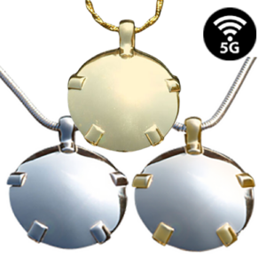 Level 4 BioElectric Shield EMF and personal energy protection pendant, emf blocker 14k gold collage