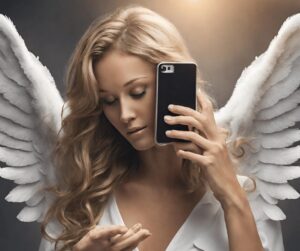 Angel on smart phone 