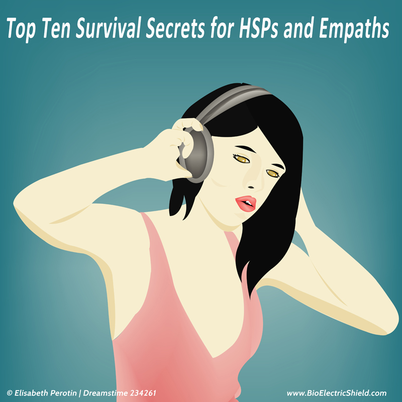 Top Ten Survivial Tips HSP and empaths - woman with headphones to get quiet time in flight